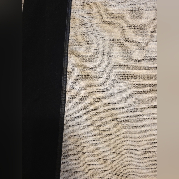 LAFAYETTE 148 New York Skirt Faux Leather Trim Black Slit Straight 14 - Picture 3 of 10